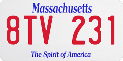 MA license plate 8TV231