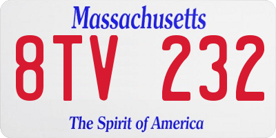 MA license plate 8TV232