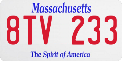 MA license plate 8TV233