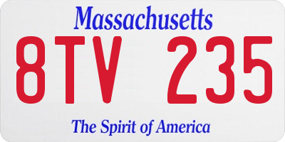 MA license plate 8TV235