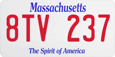 MA license plate 8TV237