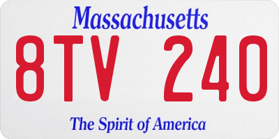 MA license plate 8TV240