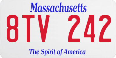 MA license plate 8TV242