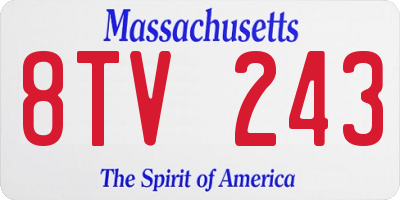 MA license plate 8TV243