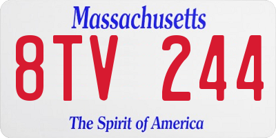 MA license plate 8TV244