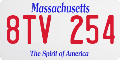 MA license plate 8TV254