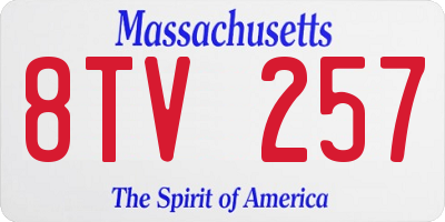 MA license plate 8TV257