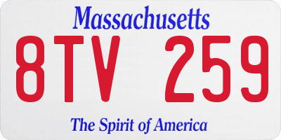 MA license plate 8TV259