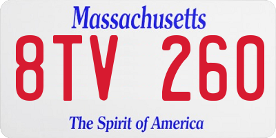 MA license plate 8TV260
