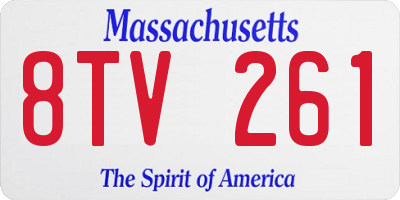 MA license plate 8TV261