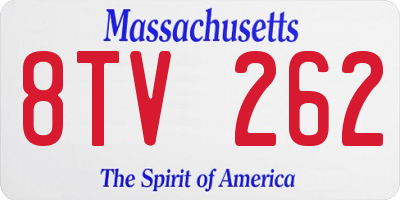 MA license plate 8TV262