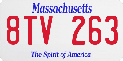 MA license plate 8TV263
