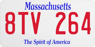 MA license plate 8TV264
