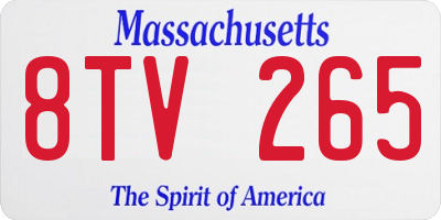 MA license plate 8TV265