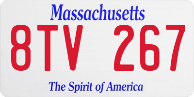 MA license plate 8TV267