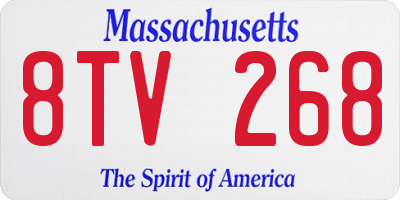 MA license plate 8TV268