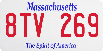 MA license plate 8TV269