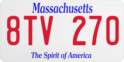 MA license plate 8TV270