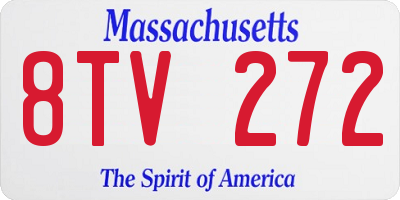 MA license plate 8TV272