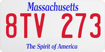 MA license plate 8TV273