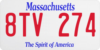 MA license plate 8TV274