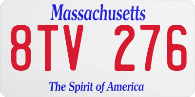 MA license plate 8TV276