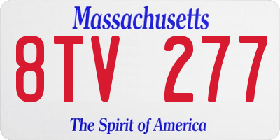 MA license plate 8TV277