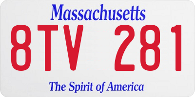 MA license plate 8TV281