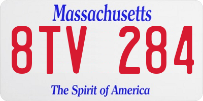MA license plate 8TV284