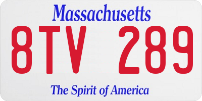 MA license plate 8TV289