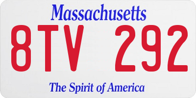 MA license plate 8TV292