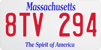 MA license plate 8TV294