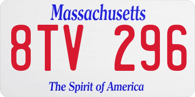 MA license plate 8TV296