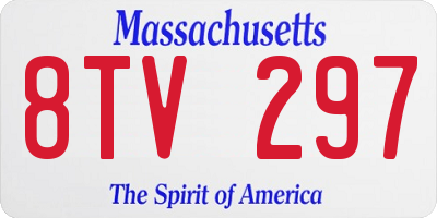 MA license plate 8TV297