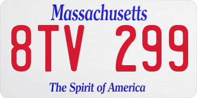 MA license plate 8TV299