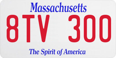 MA license plate 8TV300