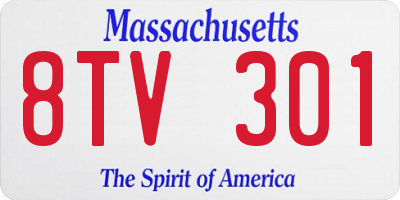MA license plate 8TV301