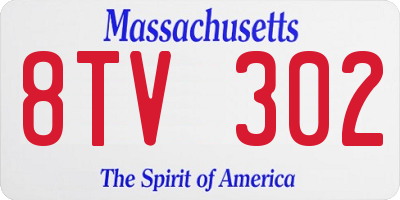 MA license plate 8TV302