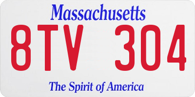 MA license plate 8TV304