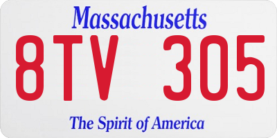 MA license plate 8TV305