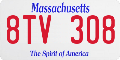 MA license plate 8TV308