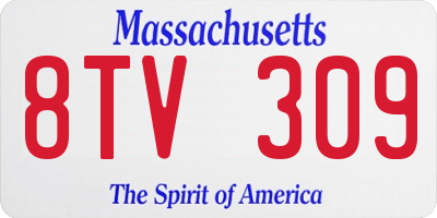 MA license plate 8TV309