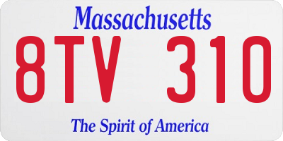 MA license plate 8TV310
