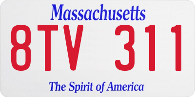 MA license plate 8TV311
