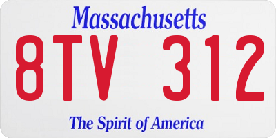 MA license plate 8TV312