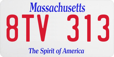MA license plate 8TV313