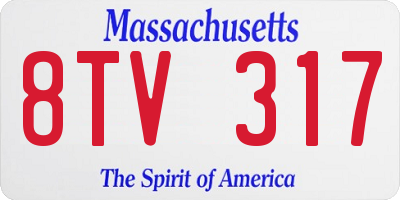 MA license plate 8TV317