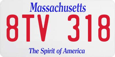 MA license plate 8TV318