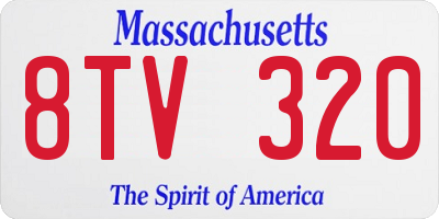 MA license plate 8TV320