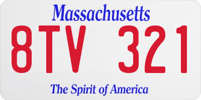 MA license plate 8TV321